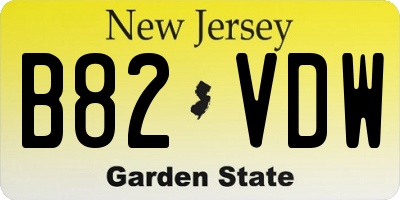 NJ license plate B82VDW