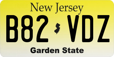 NJ license plate B82VDZ