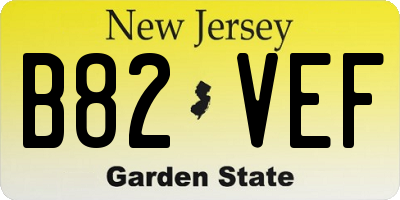 NJ license plate B82VEF