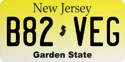 NJ license plate B82VEG