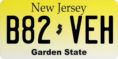 NJ license plate B82VEH