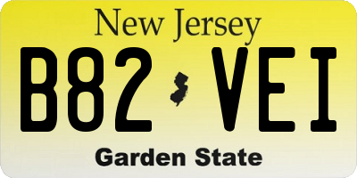 NJ license plate B82VEI
