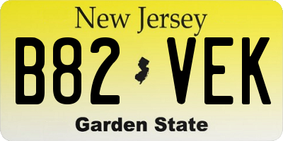 NJ license plate B82VEK
