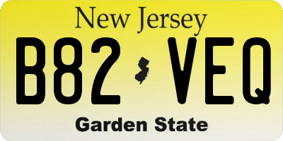 NJ license plate B82VEQ