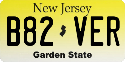 NJ license plate B82VER