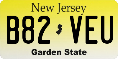 NJ license plate B82VEU