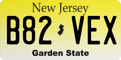 NJ license plate B82VEX