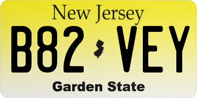 NJ license plate B82VEY