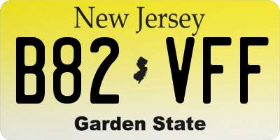 NJ license plate B82VFF