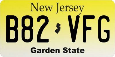 NJ license plate B82VFG