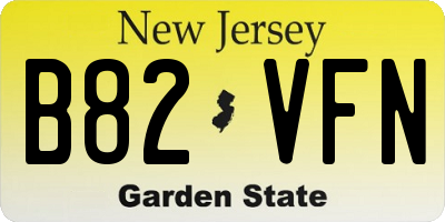 NJ license plate B82VFN