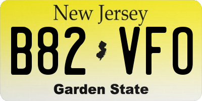 NJ license plate B82VFO