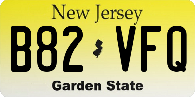 NJ license plate B82VFQ