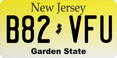 NJ license plate B82VFU