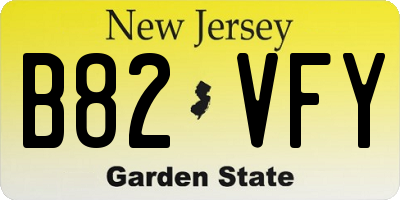 NJ license plate B82VFY