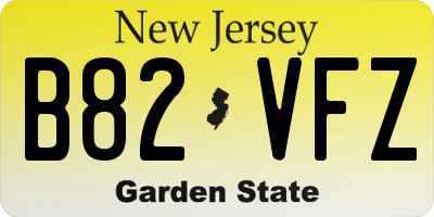 NJ license plate B82VFZ
