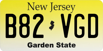 NJ license plate B82VGD