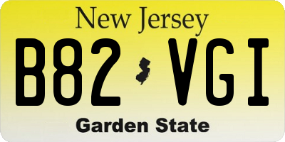 NJ license plate B82VGI