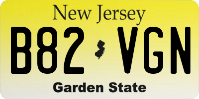 NJ license plate B82VGN