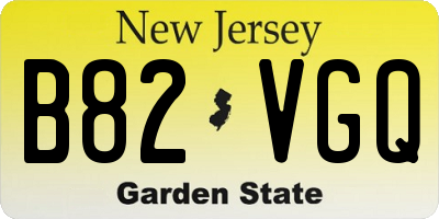 NJ license plate B82VGQ
