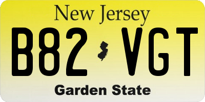 NJ license plate B82VGT