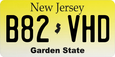 NJ license plate B82VHD