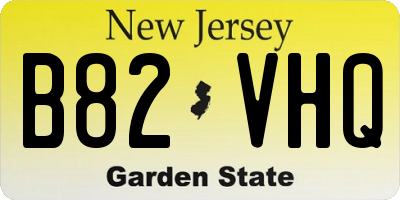 NJ license plate B82VHQ