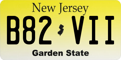 NJ license plate B82VII