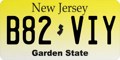 NJ license plate B82VIY