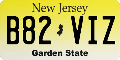 NJ license plate B82VIZ