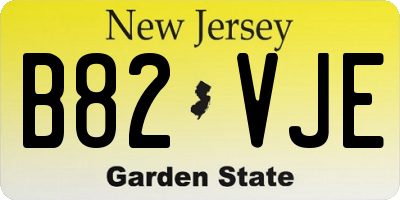 NJ license plate B82VJE