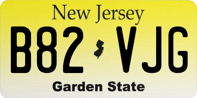 NJ license plate B82VJG