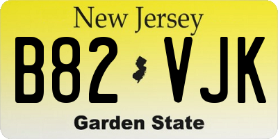 NJ license plate B82VJK