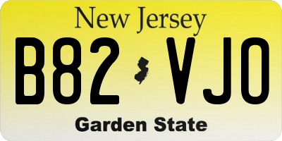 NJ license plate B82VJO