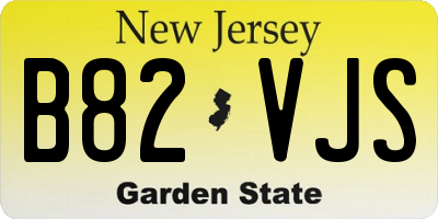 NJ license plate B82VJS