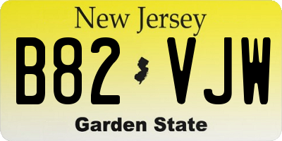 NJ license plate B82VJW