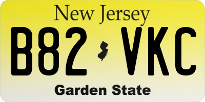 NJ license plate B82VKC