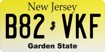 NJ license plate B82VKF