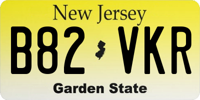 NJ license plate B82VKR