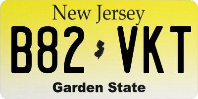 NJ license plate B82VKT