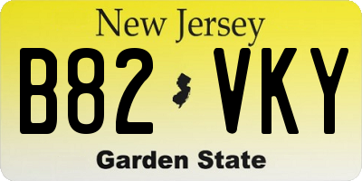 NJ license plate B82VKY