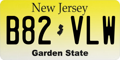 NJ license plate B82VLW