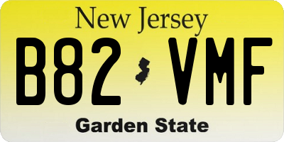 NJ license plate B82VMF