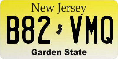 NJ license plate B82VMQ