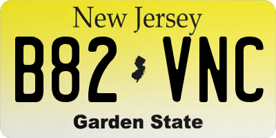 NJ license plate B82VNC