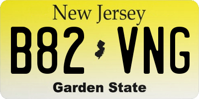 NJ license plate B82VNG