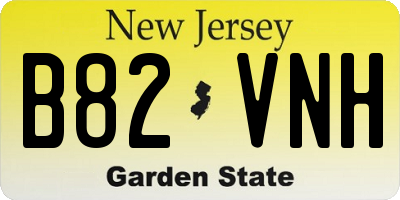 NJ license plate B82VNH
