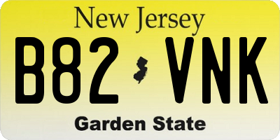 NJ license plate B82VNK