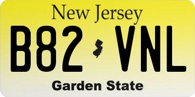 NJ license plate B82VNL