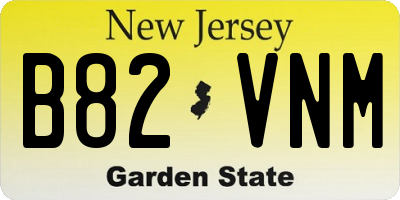 NJ license plate B82VNM